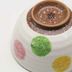 三色圓形紋章飯碗